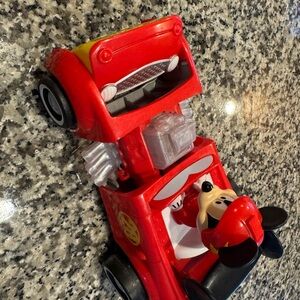 Disney Red Mickey Mouse Toy Car transforms into race car & hot rod